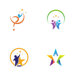 Fototapeta premium People star logo and vector images