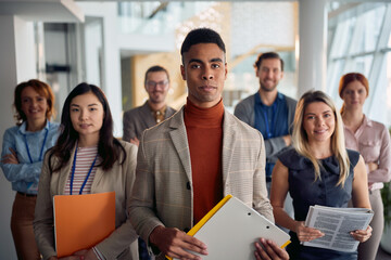 Successful team of  perspective businesspeople