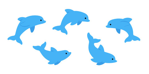 Cartoon nice dolphin sketch line icon. Flat vector illustration.