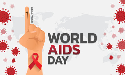 World AIDS Day Banner Background Illustration. Aids Awareness. World Aids Day concept. Red Ribbon. Vector illustration EPS10