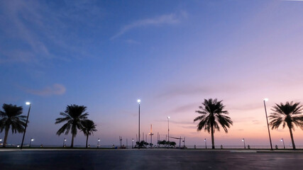 Obraz premium Morning Sunrise in Jubail City Saudi Arabia
