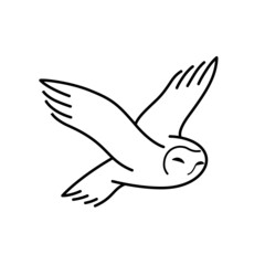 Cartoon owl. Cute bird illustration. Childish print for nursery, kids apparel, poster, postcard, pattern.