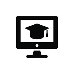 Online education icon vector graphic