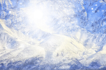 Obraz premium mountains snowy peaks background, landscape view winter nature peaks