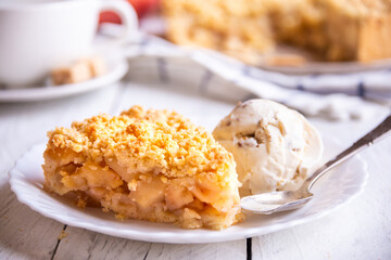 Apple pie, traditional homemade fruit cake with cinnamon