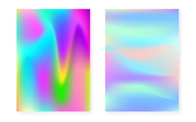 Holographic gradient background set with hologram cover.