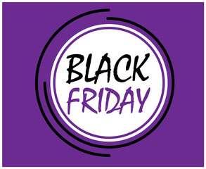 Black Friday Design Vector Holiday illustration advertising 29 November White And Black abstract Sale With Purple Background