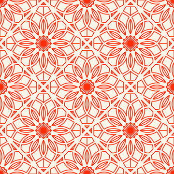Seamless texture with arabic geometric ornament. Vector mosaic linear pattern