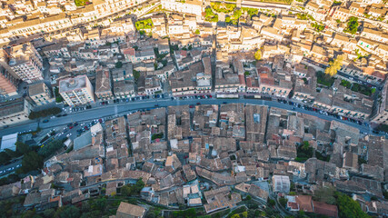 Obraz premium Wonderful View of Modica City Centre from above, Ragusa, Sicili, Italy, Europe, World Heritage Site