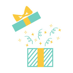 surprise box with a rocket on white background vector illustration design © Mariia