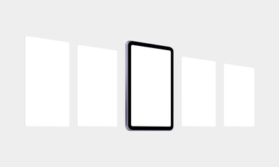 Tablet Mockup with Blank Web Pages. Concept for Showcasing Mobile Web-Design Projects. Vector Illustration