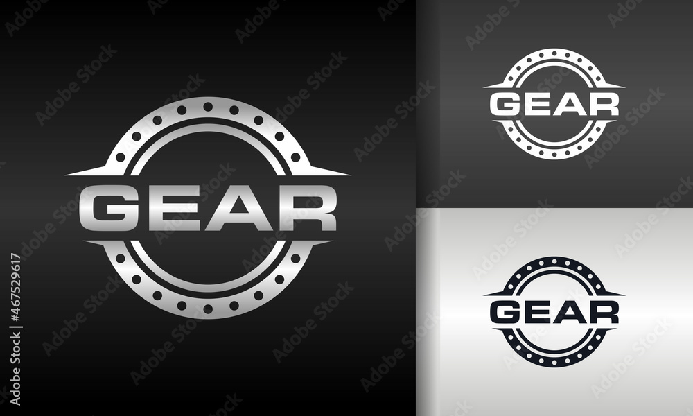 Wall mural simple gear emblem logo