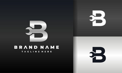 letter B wrench logo © Hasim