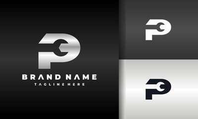 letter P wrench logo