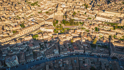 Fototapeta premium Wonderful View of Modica City Centre from above, Ragusa, Sicili, Italy, Europe, World Heritage Site