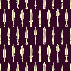 Seamless pattern with ancient spearheads for your project