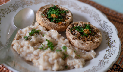 oatmeal and stuffed mushrooms
