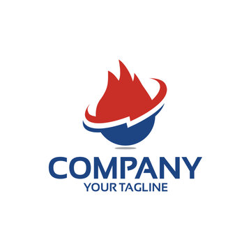 Energy Logo Design Template. Hot And Cold Ikon