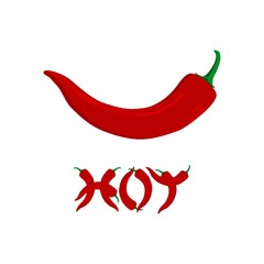 chili pepper icon, spicy vegetable illustration, spicy mexican food. chili-pepper sign symbol.