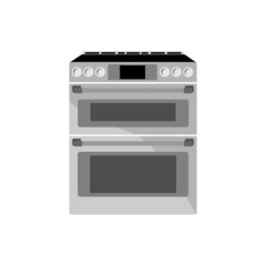 double oven icon, illustratio gas stove, kitchen cooking appliance.