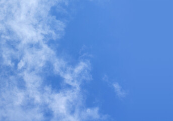 Blue sky background with white clouds. Panorama