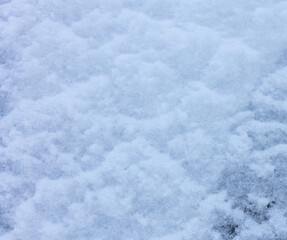 Snow on plastic glass as background