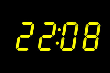eighties fluo yellow alarm clock digits overlay