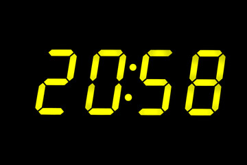 eighties fluo yellow alarm clock digits overlay