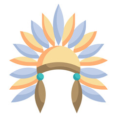 INDIAN HAT flat icon,linear,outline,graphic,illustration