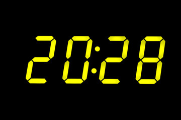 eighties fluo yellow alarm clock digits overlay
