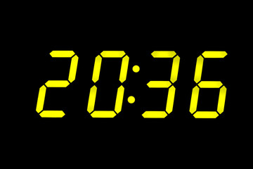 eighties fluo yellow alarm clock digits overlay