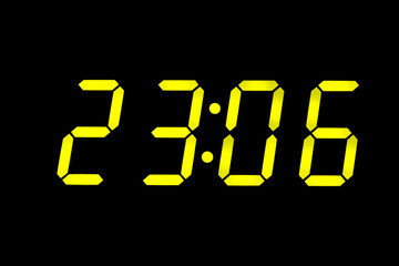 eighties fluo yellow alarm clock digits overlay