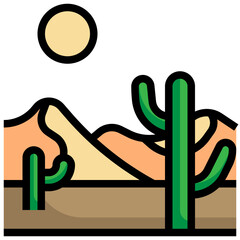 DESERT filled outline icon,linear,outline,graphic,illustration
