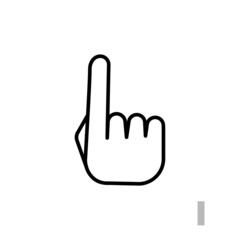 Letter I Universal and handicapped hand alphabet letter. Simple clear linear letter I, hand language. Learning the alphabet, non-verbal deaf-mute communication, expressive gestures vector.