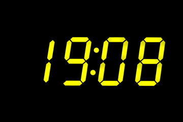 eighties fluo yellow alarm clock digits overlay