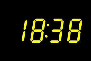 eighties fluo yellow alarm clock digits overlay