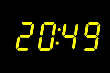 eighties fluo yellow alarm clock digits overlay