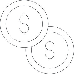 marketing icon dollar coins and dollars
