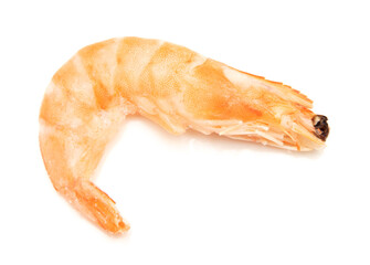 Red shrimp isolated on a white background.