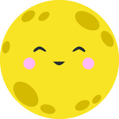 Fototapeta premium Vector moon with smiling face icon