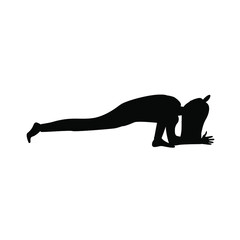 silhouette of a girl doing yoga