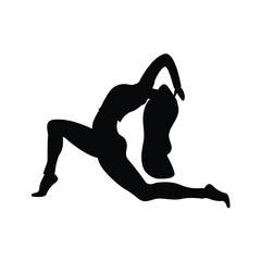silhouette of a girl doing yoga