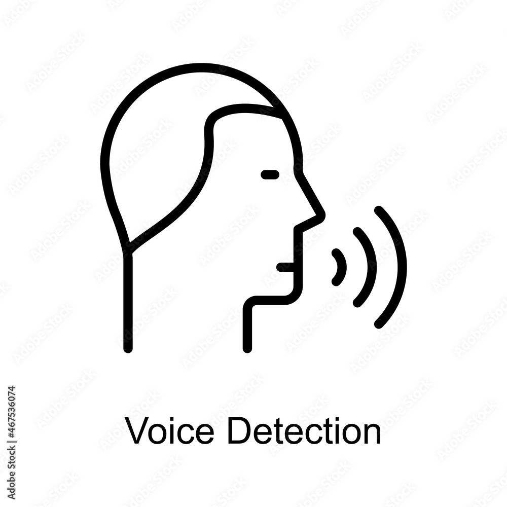 Poster voice detection trendy icon isolated on white and blank background for your design