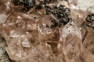 Macro mineral stone quartz chlorite Palygorskite rock on a white background