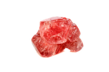 Macro mineral spinel stone on white background