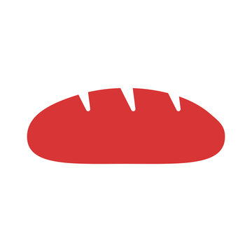Bread vector icon. Red symbol