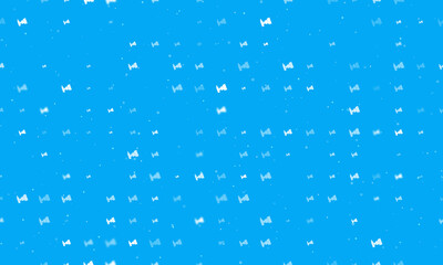 Seamless background pattern of evenly spaced white camera symbols of different sizes and opacity. Vector illustration on light blue background with stars