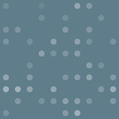 Abstract seamless geometric pattern. Mosaic background of white circles. Evenly spaced big shapes of different color. Vector illustration on blue gray background
