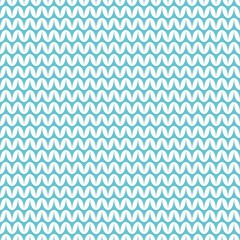 Fototapeta na wymiar Tile blue zig zag knitting vector pattern or winter background