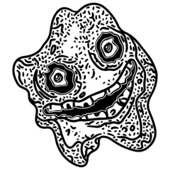Black vector fantasy form in grunge style
